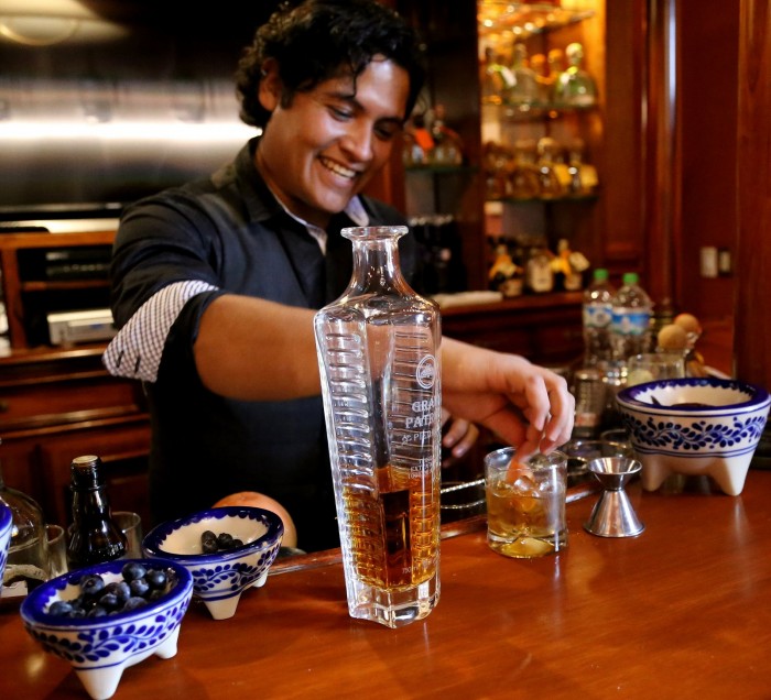 Andres Moran makes an Old Fashioned