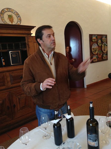 Winemaker Luis Cabral de Alemeida leading tasting at Herdade Do Peso