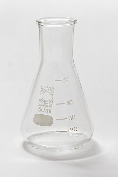 An Erlenmeyer flask.  Photo: Creative Commons - Lucasbosch