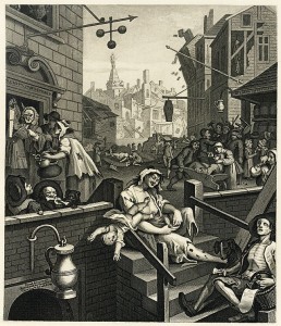 "Gin Lane" by William Hogarth