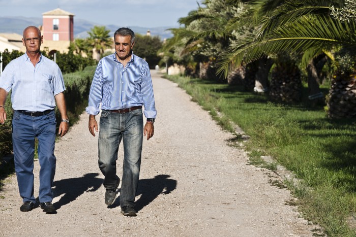 Giambattista Tallia and Giulio Occhipinti at Azienda Agricola Cos,Acate