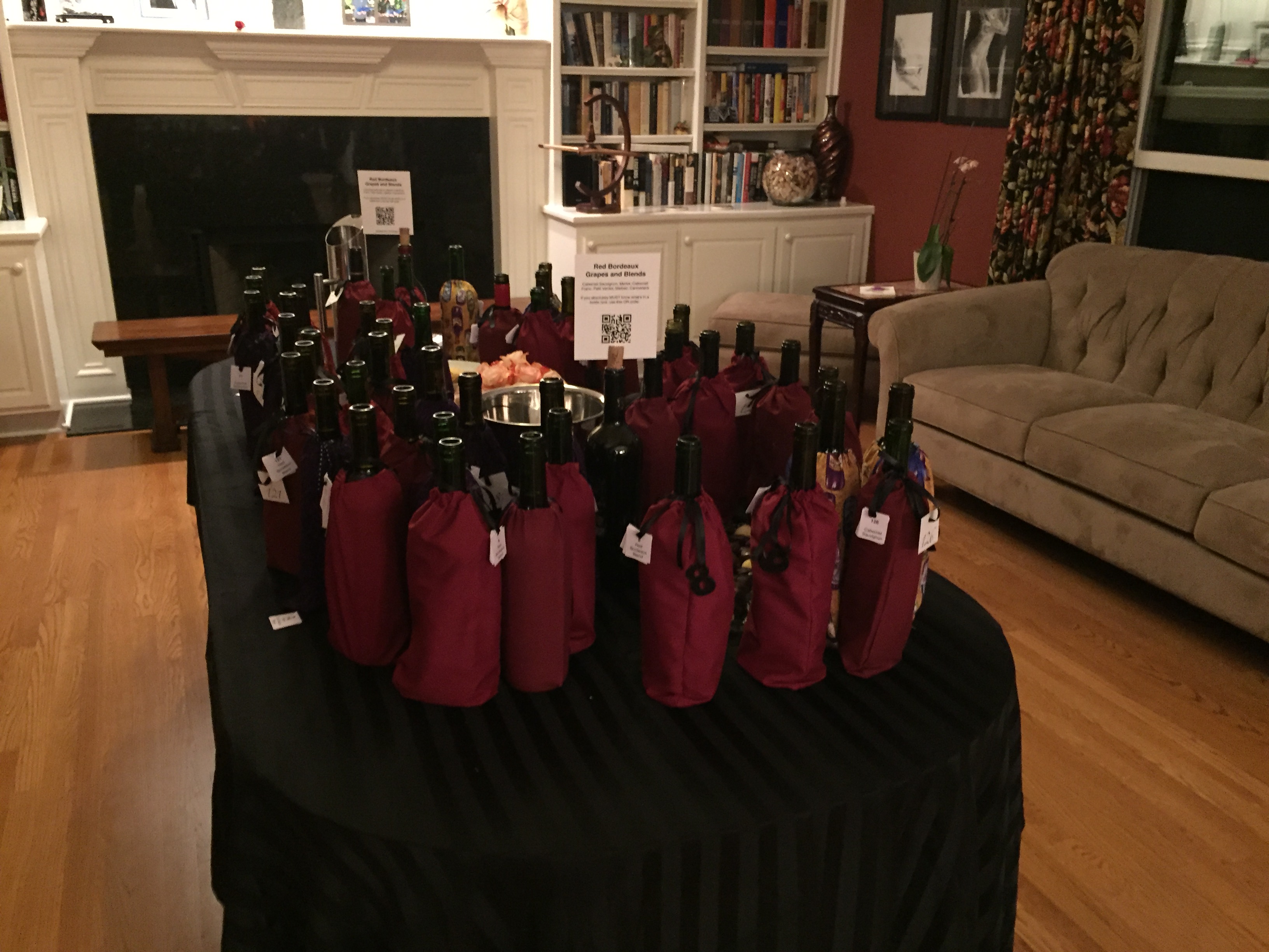 One of seven different wine tables